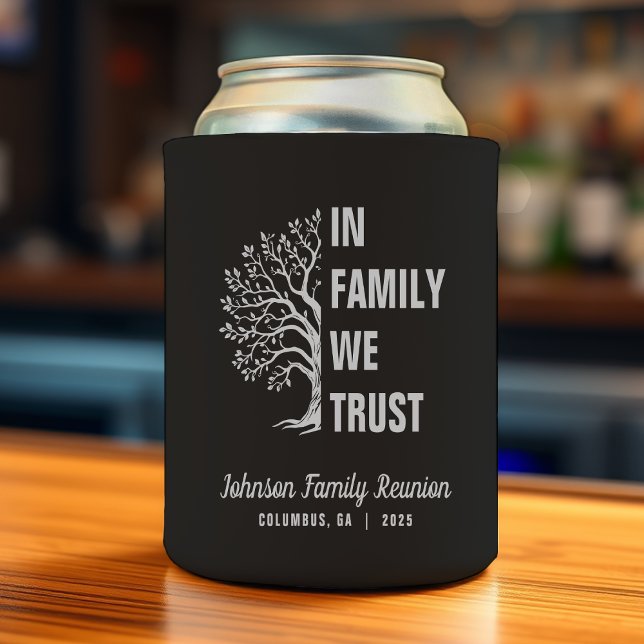 Porta-lata Árvore Familiar Que Confiamos Em Sindicato Negro (Family Tree In Family We Trust Reunion Black Can Cooler
)