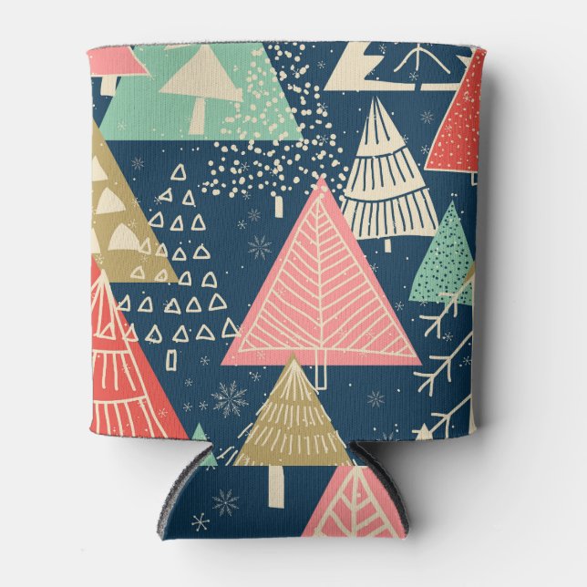 Porta-lata Árvores De Natal Ilustração Festiva Sem Olhos. (Frente)