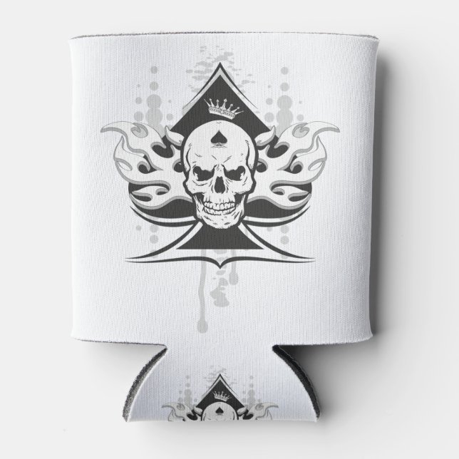 Porta-lata Ás do crânio de espadas (Frente)