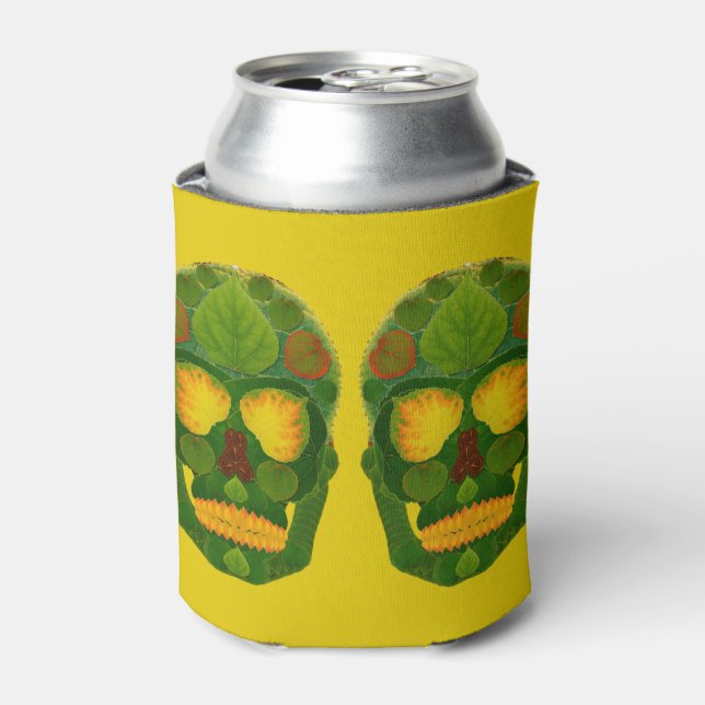 Porta-lata Aspen Leaf Skull 9 (Can Front)