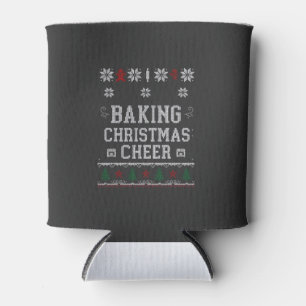 Porta-lata Assando Alegria de Natal Padrão de Tricô de Forno