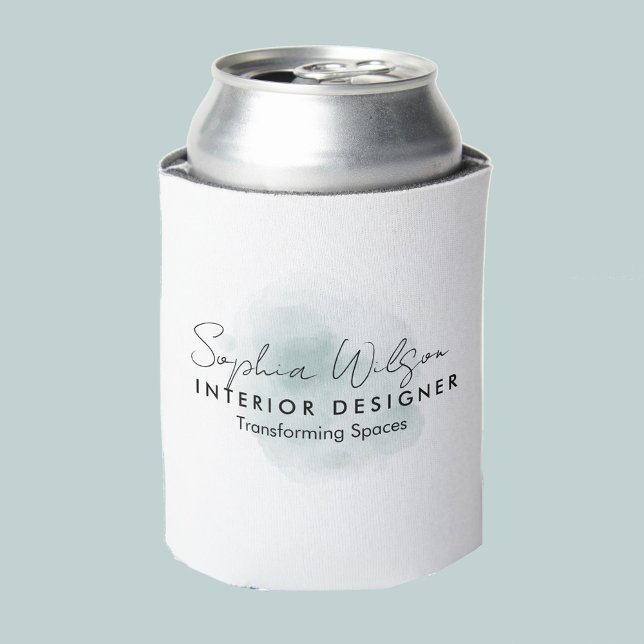 Porta-lata Assinatura de Cores d'água para Empresas Profissio (Criador carregado)