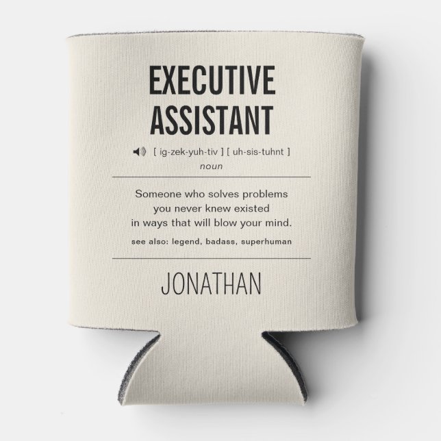 Porta-lata Assistente Executivo Personalizado Divertido (Frente)