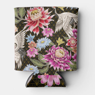 Porta-lata Asters Cranes: Estilo Japonês Pintado Sem Costura