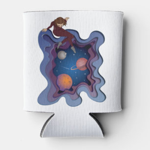 Porta-lata Astronauta Girl Space Gazing