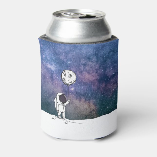 Porta-lata Astronauta no espaço com balão da lua cosmos estre (Can Back)