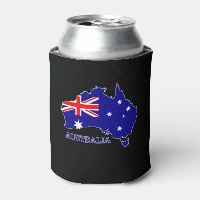 Porta-lata Austrália Bandeira Australiana Mapa Viagem (Can Front)