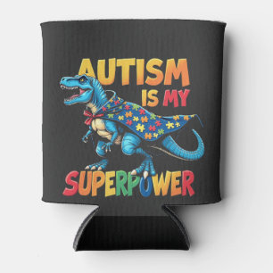 Porta-lata Autismo É Meu Superpoder Dinossauro Autismo Consci