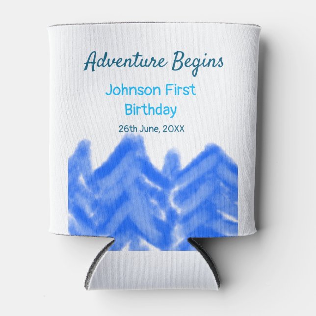 Porta-lata Aventura Azul Aqua inicia montanha primeiro aniver (Frente)