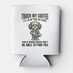 Porta-lata Aviso de Café de Cachorro Engraçado Design de Grav