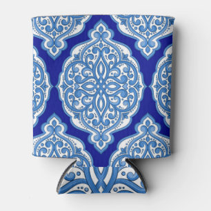 Porta-lata Azul-branco-luxo, ornamento turco.