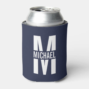 Porta-lata Azul Marinho Personalizado Monograma e Nome