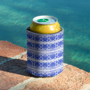 Porta-lata Azul-padrão árabe mediterrânico grego