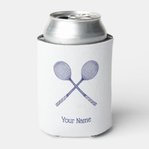 Porta-lata Azul Raquetas Esmagadas Cruzadas