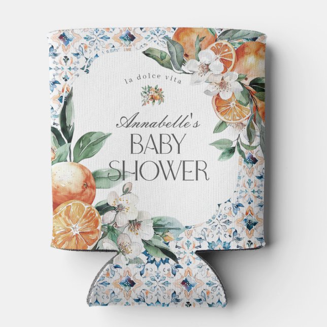 Porta-lata Azulejo da Toscana - Favor do Chá de fraldas Itali (Traseira)