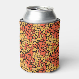 Porta-lata Azulejo de padrão abstrato mosaico amarelo laranja