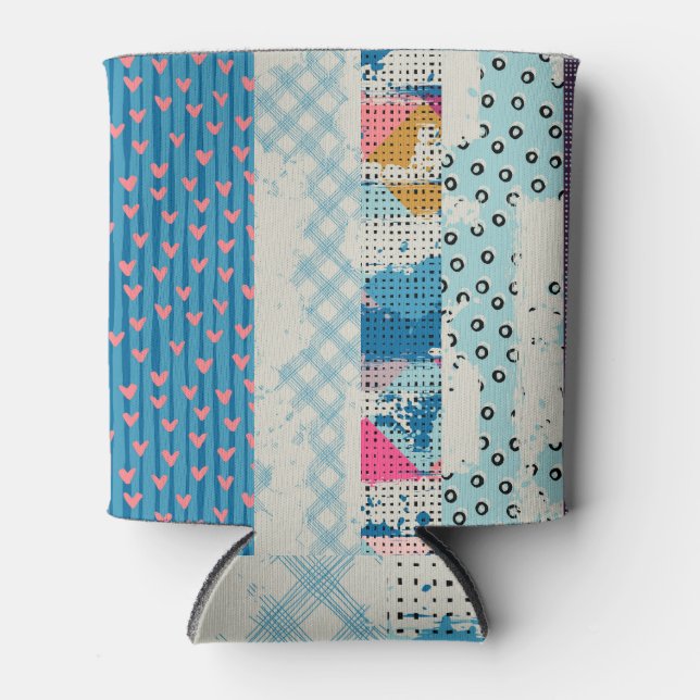 Porta-lata Azulejo de Patchwork (Design de padrões) (Frente)