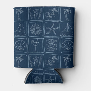 Porta-lata Azulejo Náutico Mediterrâneo Costeiro Caprichoso