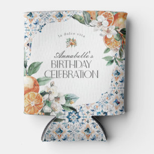 Porta-lata Azulejo Toscânia Citrus Italiana Festa de aniversá