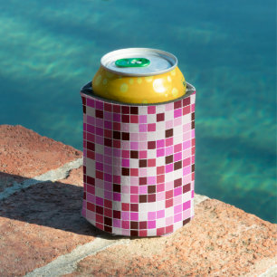 Porta-lata Azulejos de Piscina, Azulejos Mosaico Rosa, Padrão
