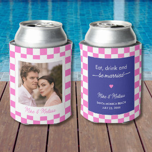 Porta-lata Azulejos Rosa Retrô Personalizados com Foto para C