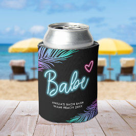 Porta-lata Babe Neon Blue & Pink Tropical Bach