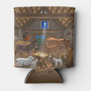 Porta-lata Baby Jesus Manger Santa Noite Natal Natividade