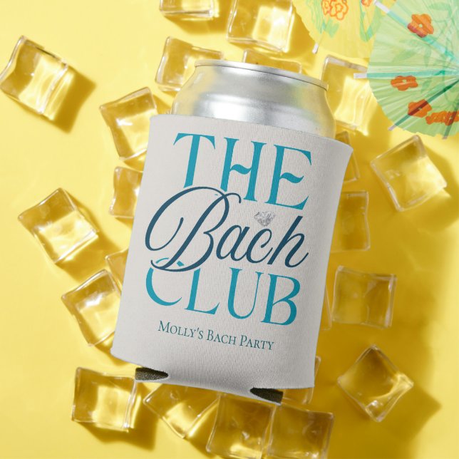 Porta-lata Bach Club Modern Simple Blue Festa de solteira (Verão in situ)