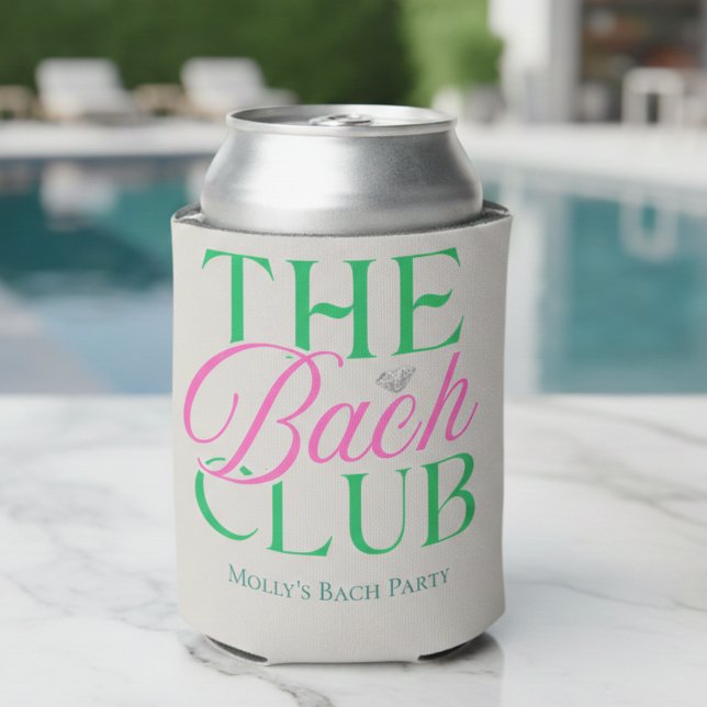 Porta-lata Bach Club Modern Simple Green Bachelorette (Bach Club Modern Simple Pink Green Bachelorette Can Cooler)