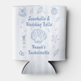 Porta-lata Bachelorette Dusty Blue Seashells