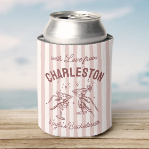 Porta-lata Bachelorette Pastel Stripes Martini Cheias