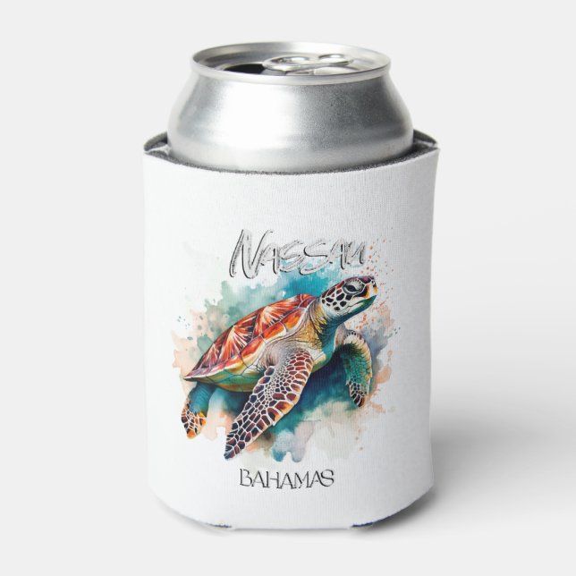Porta-lata Bahamas Sede Tartaruga Bahamas Bandeira Excelente  (Can Front)