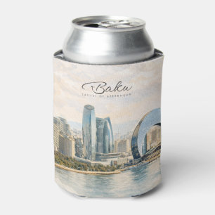 Porta-lata Baku Azerbaijão Capital Aquarela Presente de Viage