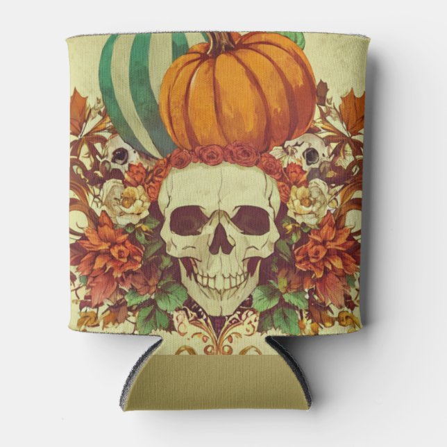 Porta-lata Balde de Halloween/esqueleto/abóbora/outono (Frente)