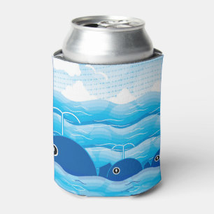 Porta-lata Baleias e Ondas Oceano Azul