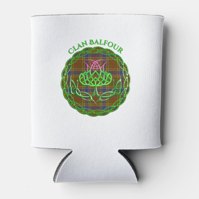 Porta-lata Balfour Scottish Tartan Celtic Thistle (Frente)