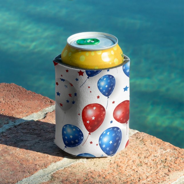 PORTA-LATA BALÕES AMERICANOS BRANCOS AZUIS VERMELHOS PATRIÓTI (Piscina in situ)