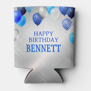 Porta-lata Balões Azuis de Aniversário