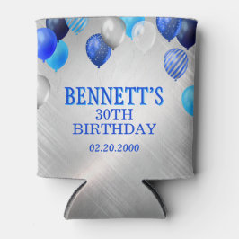 Porta-lata Balões Azuis de Aniversário