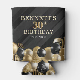 Porta-lata Balões Pretos Dourados