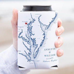 Porta-lata Baltimore Maryland Elegant Weding Can Cooler