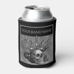 Porta-lata Banda Personalizada Merch Skull Rock Musical Metal