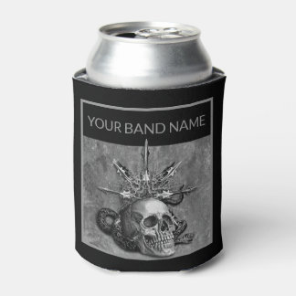 Porta-lata Banda Personalizada Merch Skull Rock Musical Metal