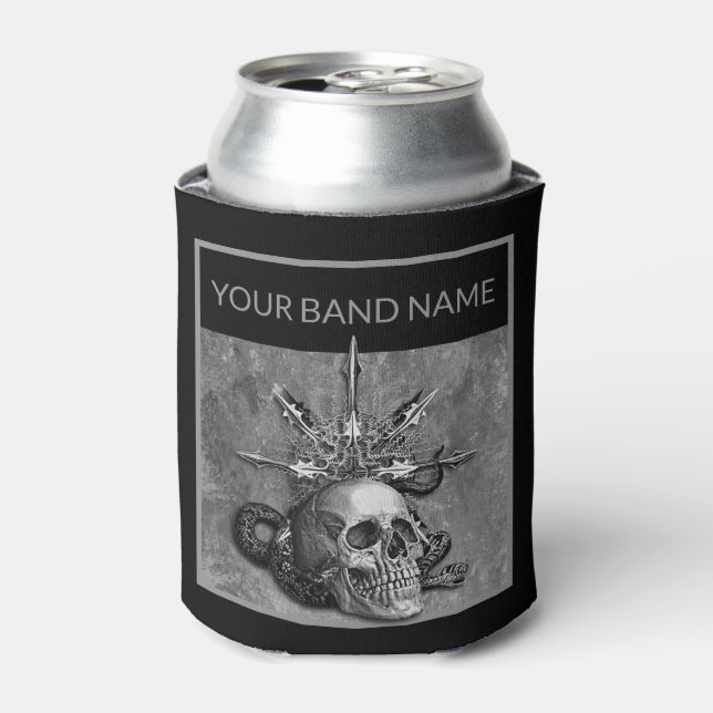 Porta-lata Banda Personalizada Merch Skull Rock Musical Metal (Can Front)