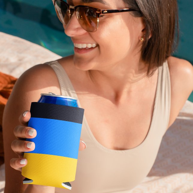 Porta-lata Bandas Azuis Amarelas (can cooler)