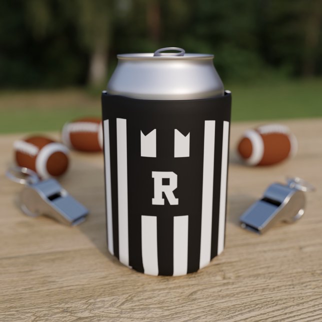 Porta-lata Bandas de Futebol Americanas Podem Resfriar (Add your initial to this can cooler and enjoy the game. Suitable for dads that like fair play)