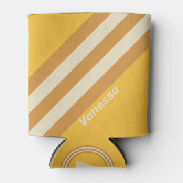 Porta-lata Bandas de Mostarda Retroativa Solar com Nome