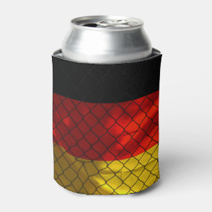 Porta-lata Bandeira Alemã atrás da Cerca de Corrente