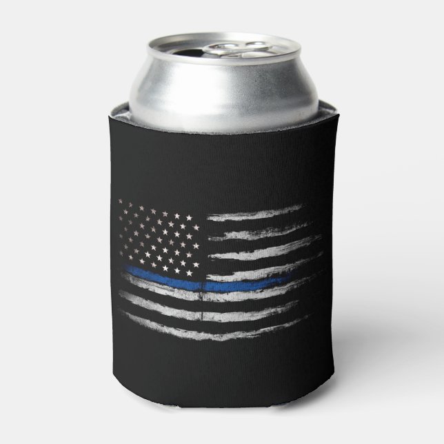 Porta-lata Bandeira American Thin Blue Line (Can Front)
