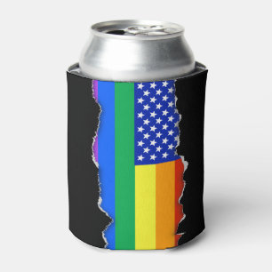 Porta-lata Bandeira americana do arco-íris de LGBT